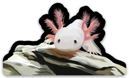 Axolotl on Mountain Sticker